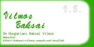 vilmos baksai business card